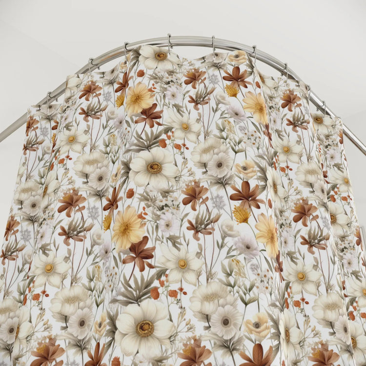 Floral Shower Curtain, Elegant Bathroom Decor, Nature-Inspired Home Accents, Gift for Her, Boho Bathroom The Aurora Touch
