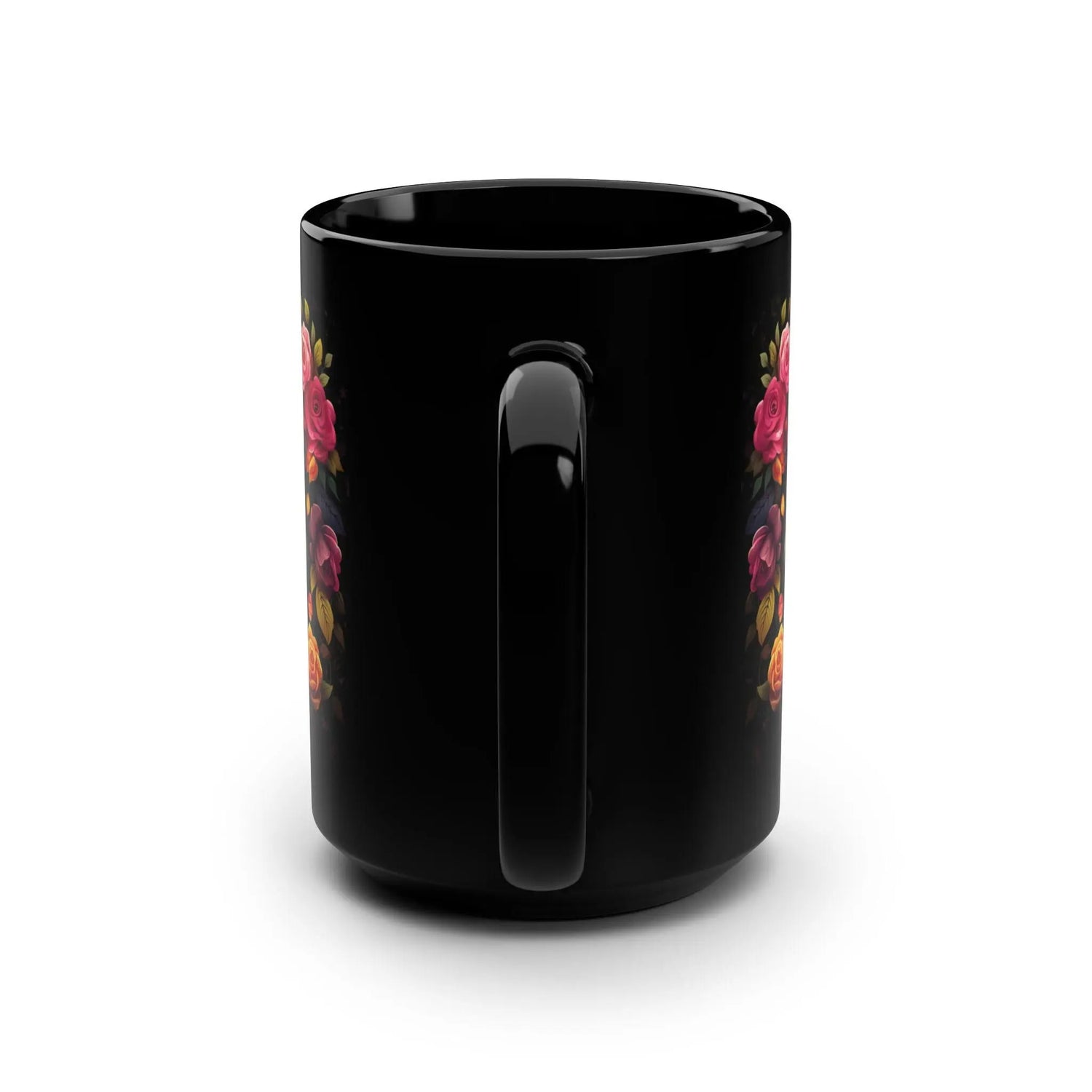 Black Mug, 15oz, Day of The Dead, Dia de Los Muertos, Halloween Mug, Dark Mug, Large Coffee Mug, Festive Mug, Holiday Mug The Aurora Touch