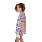 Kids Sports Jersey, Fun Floral Pattern T-Shirt for Young Athletes, Perfect for Birthdays, Sports Events, or Casual Outings The Aurora Touch
