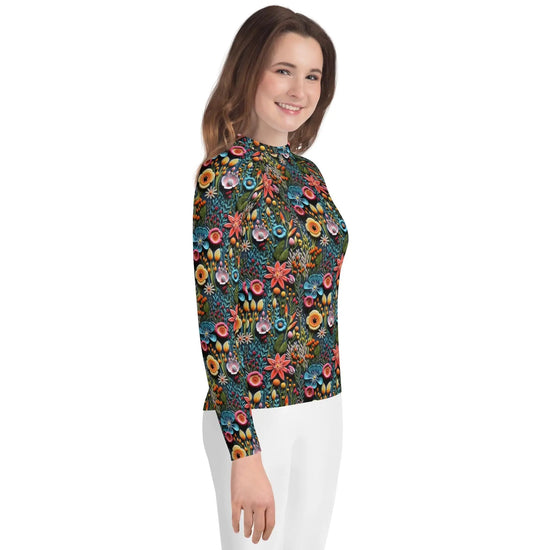 Youth Colorful Stylish Rash Guard - Vibrant Protection for Active Kids!" The Aurora Touch