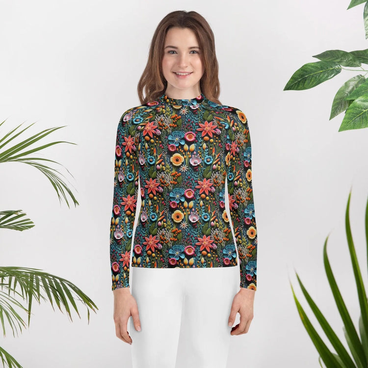 Youth Colorful Stylish Rash Guard - Vibrant Protection for Active Kids!" The Aurora Touch