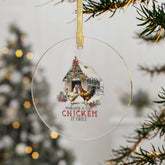 Handcrafted Acrylic Ornaments - Country Christmas Decor - Farmhouse Rooster Designs - Unique Holiday Tree Ornaments The Aurora Touch