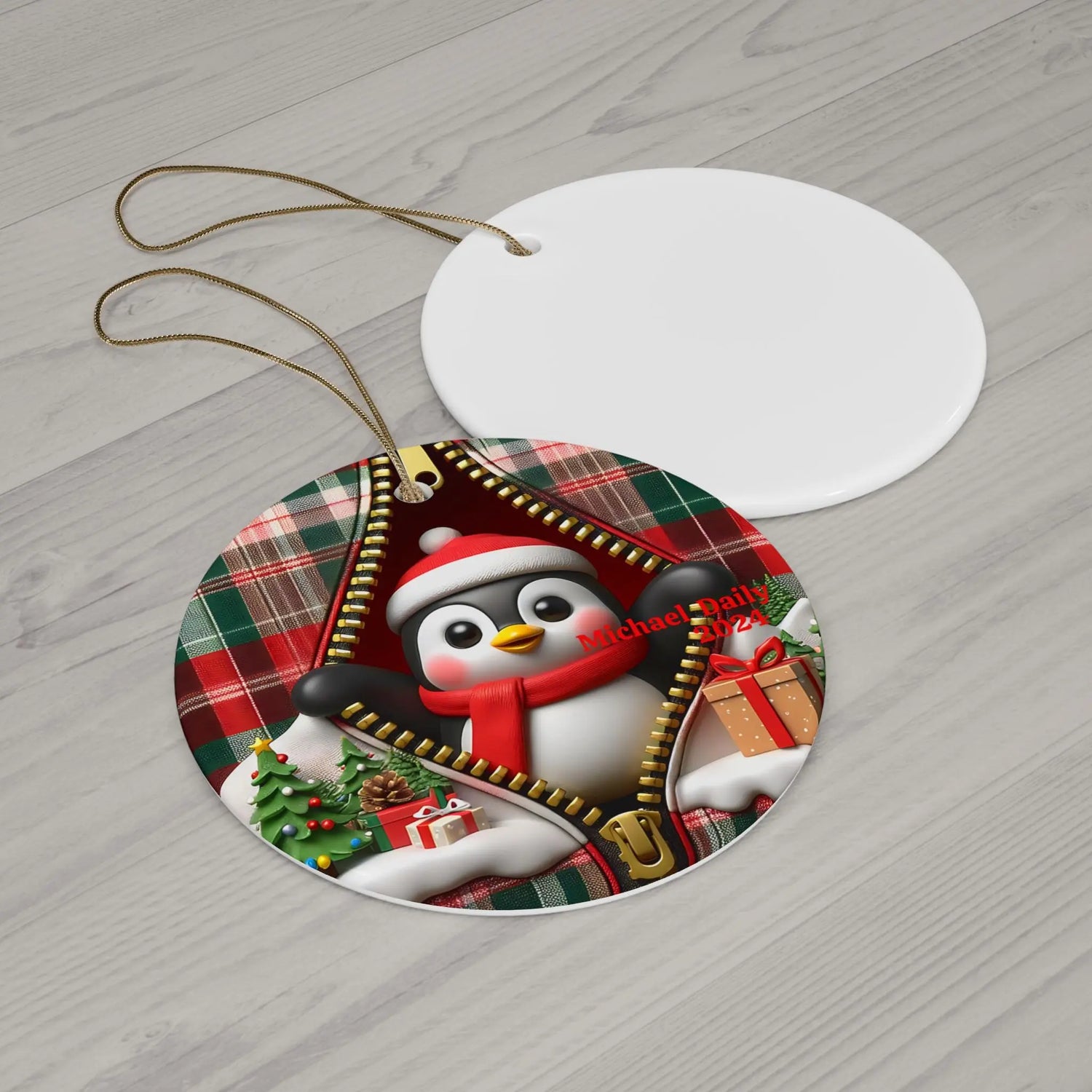 Personalized Penguin Christmas Ornament, Cute Holiday Decor, Custom Tree Decoration, Festive Gift for Family, Winter Celebrations The Aurora Touch