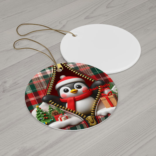 Personalized Penguin Christmas Ornament, Cute Holiday Decor, Custom Tree Decoration, Festive Gift for Family, Winter Celebrations