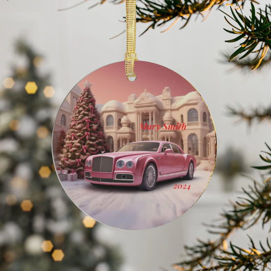 Personalized Acrylic Christmas Ornament - Holiday Decor, Festive Gift, Custom Name Keepsake, Car Theme, Family Celebration The Aurora Touch