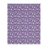 Skull & Floral Velveteen Blanket, Two- Sided Cozy Throw for Home Decor, Perfect for Halloween, Day of the Dead, Gothic Style, Unique Gift