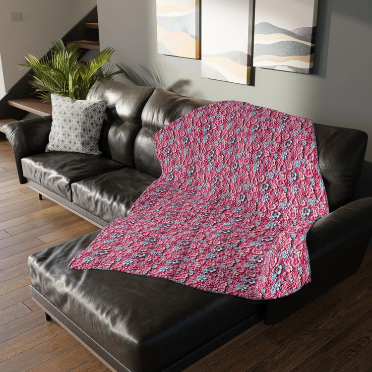 Floral Microfiber Two- Sided Blanket, Cozy Home Decor, Soft Pet Blanket, Chic Gift for Her, Spring Vibes, Garden Lover&
