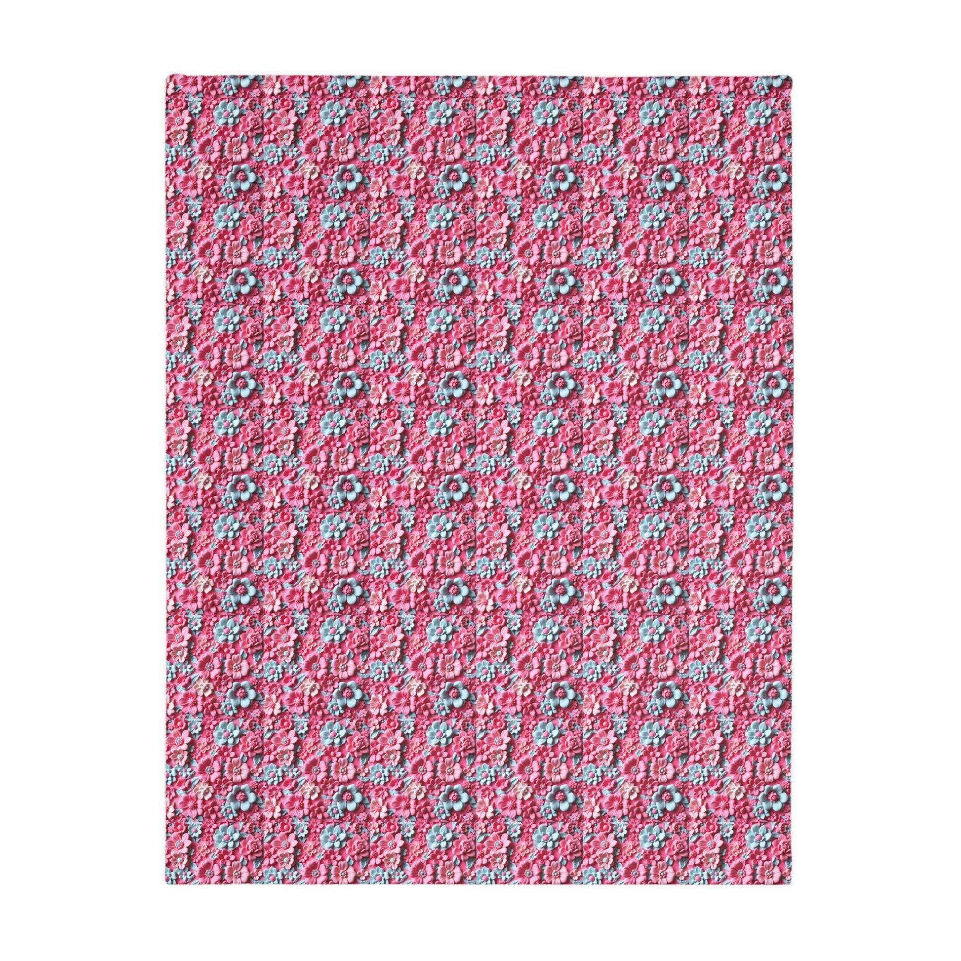 Floral Microfiber Two- Sided Blanket, Cozy Home Decor, Soft Pet Blanket, Chic Gift for Her, Spring Vibes, Garden Lover's Dream