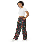All-Over Floral 3D Print Wide-Leg Pants for Women The Aurora Touch