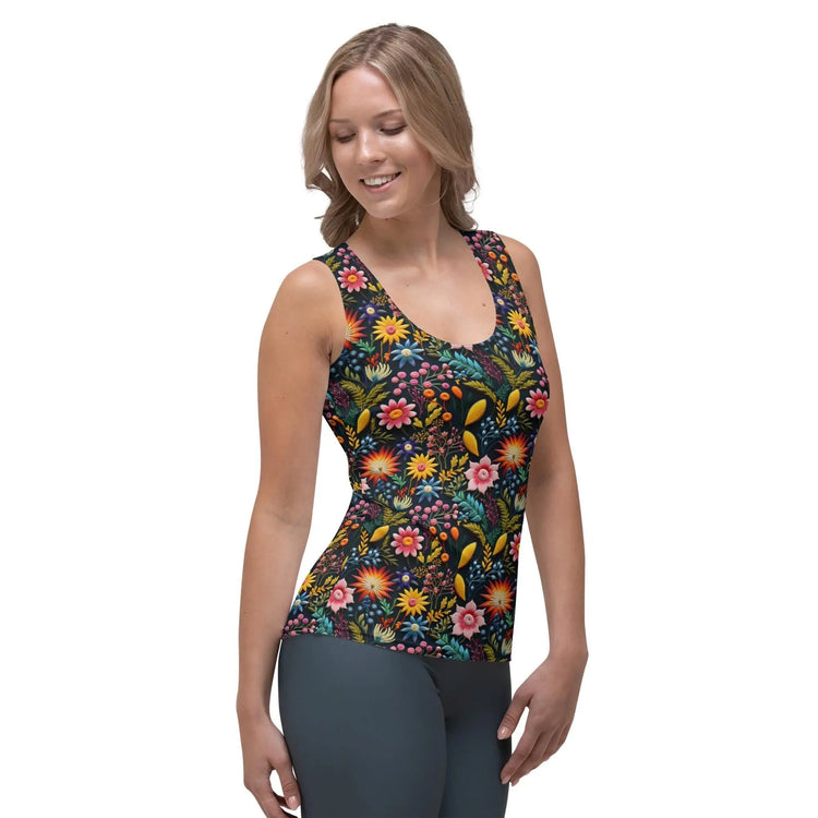 Floral Pattern Sublimation Cut & Sew Tank Top - Custom Female Apparel The Aurora Touch