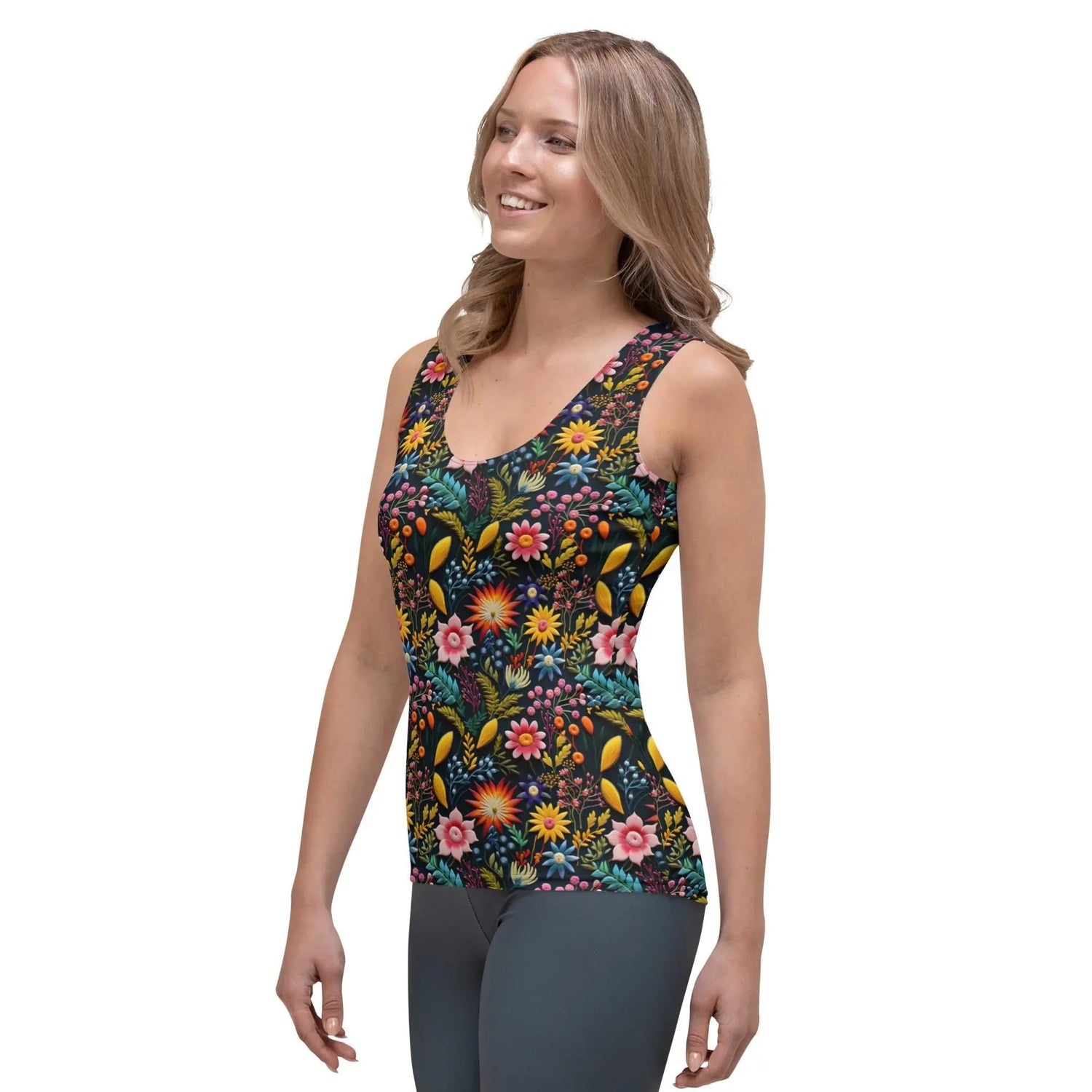 Floral Pattern Sublimation Cut & Sew Tank Top - Custom Female Apparel The Aurora Touch