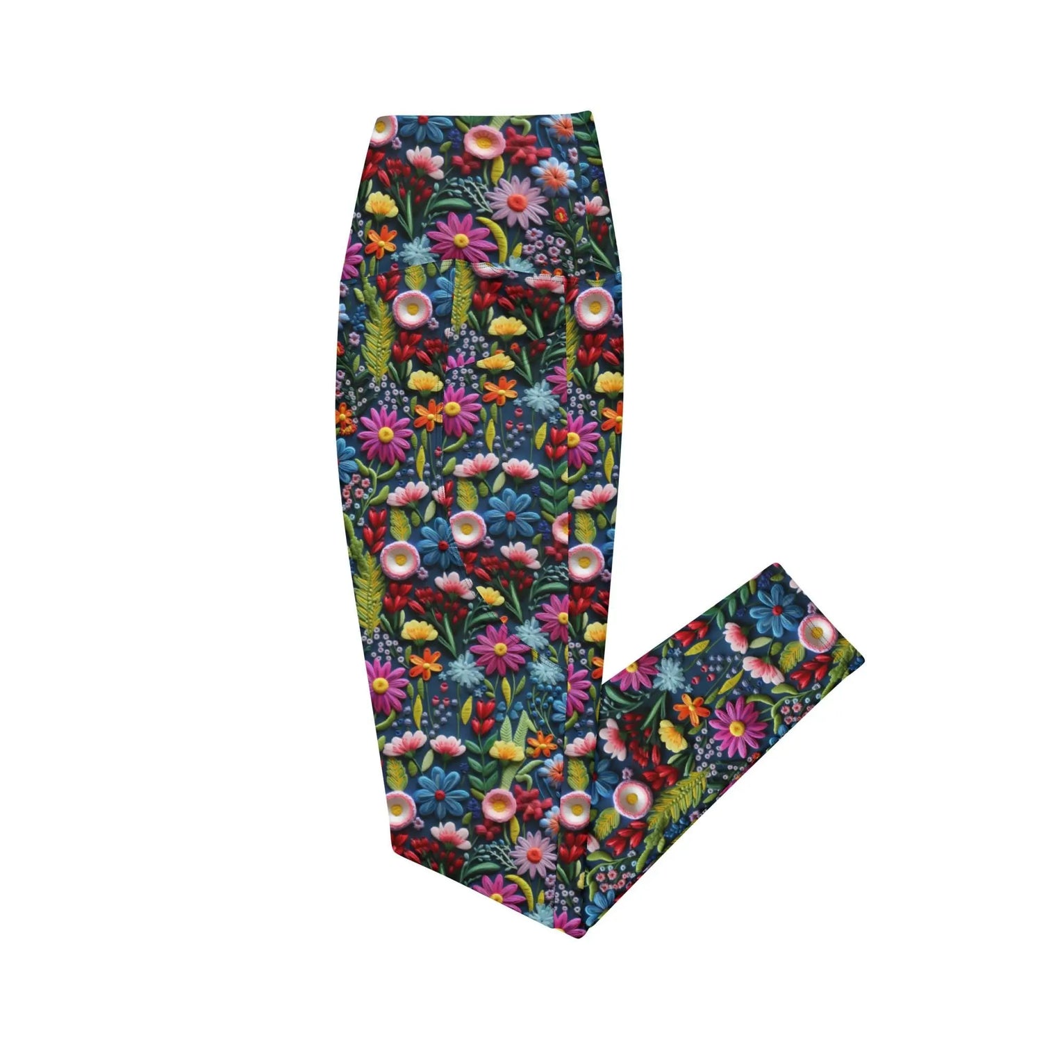 High-Waisted Fall All-Over Print Pocket Leggings | Eco-Friendly Semi-Compression Workout & Casual Wear