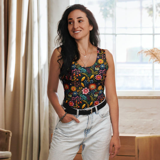 Floral Pattern Sublimation Cut & Sew Tank Top - Custom Female Apparel