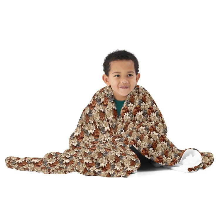 Stylish Fall Floral Throw Blanket | Cozy Fleece for Couch, Bedroom, and Playroom | Trendy Autumn Decor The Aurora Touch
