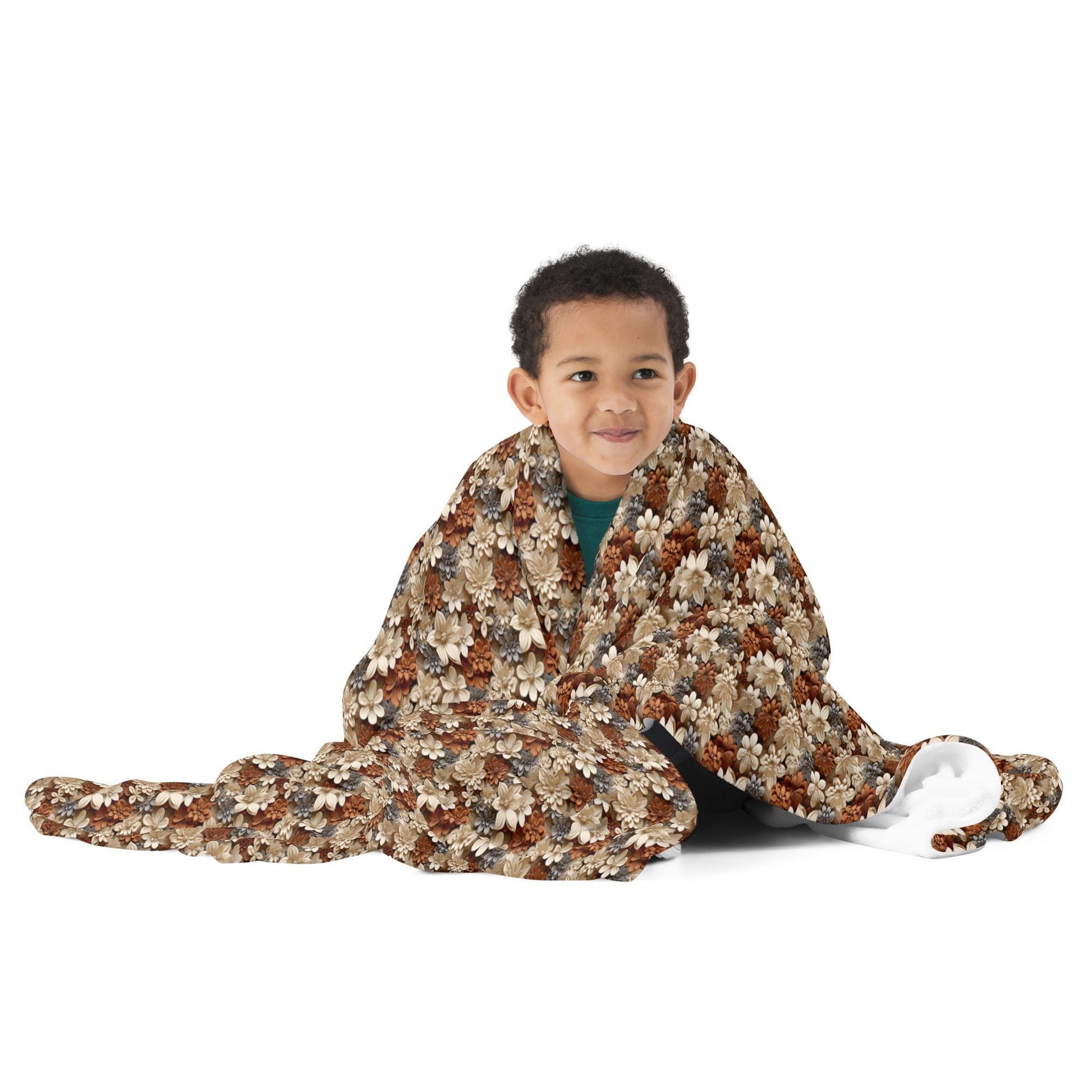 Stylish Fall Floral Throw Blanket | Cozy Fleece for Couch, Bedroom, and Playroom | Trendy Autumn Decor