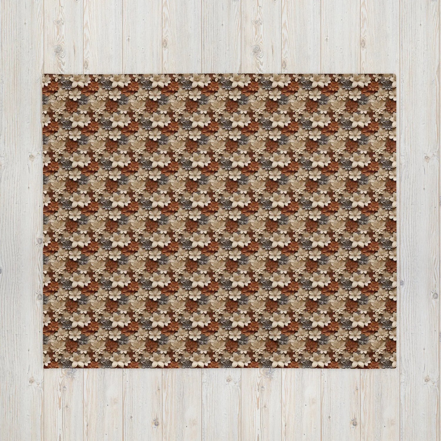 Stylish Fall Floral Throw Blanket | Cozy Fleece for Couch, Bedroom, and Playroom | Trendy Autumn Decor
