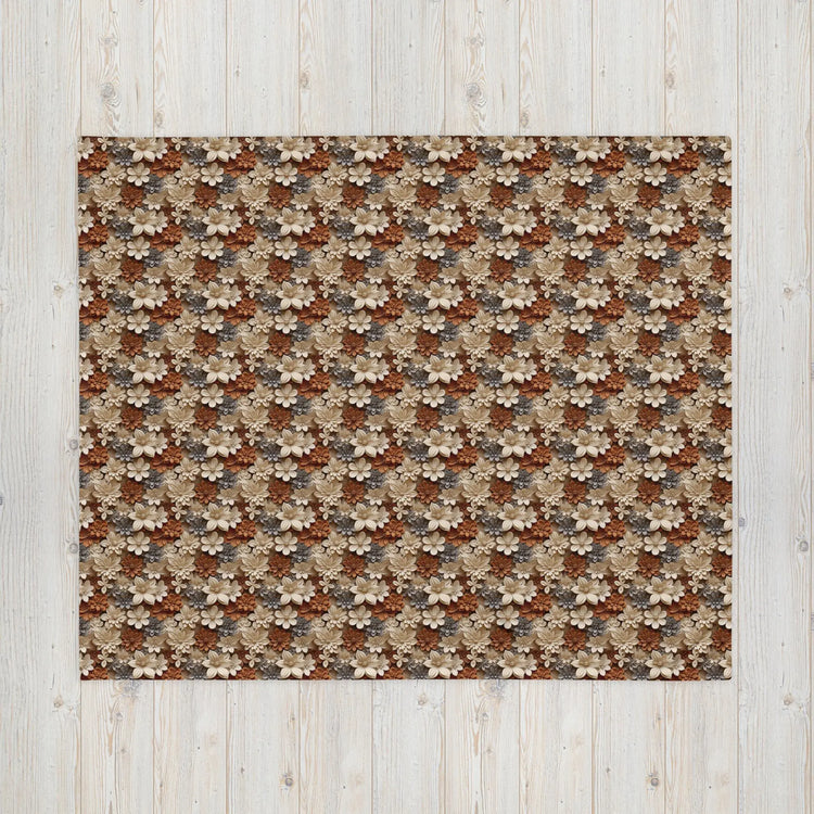 Stylish Fall Floral Throw Blanket | Cozy Fleece for Couch, Bedroom, and Playroom | Trendy Autumn Decor