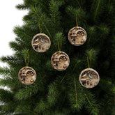 Whimsical Ceramic Ornaments - Perfect for Christmas Decor, Holiday Gifts, Tree Decorations, Winter Wonderland, Double-Sided The Aurora Touch