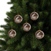 Handcrafted Ceramic Ornaments - 2-Sided Christmas Decor, Family Keepsake, Holiday Gift, Nativity Design The Aurora Touch