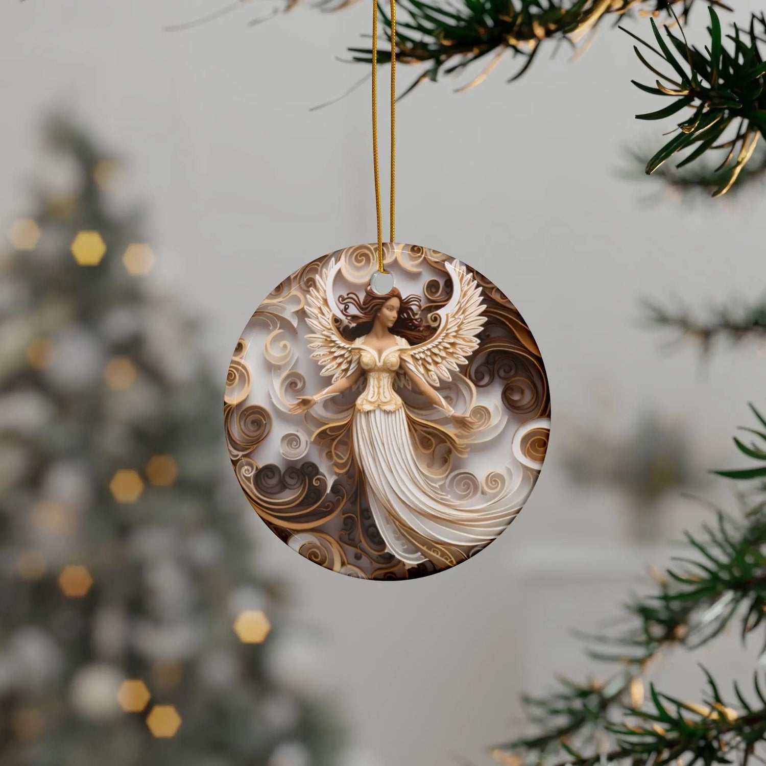 Elegant Decorative Ceramic Ornaments with Ethereal Design, Perfect for Holiday Decor, Gift Giving, Home Accent, Unique Keepsake The Aurora Touch