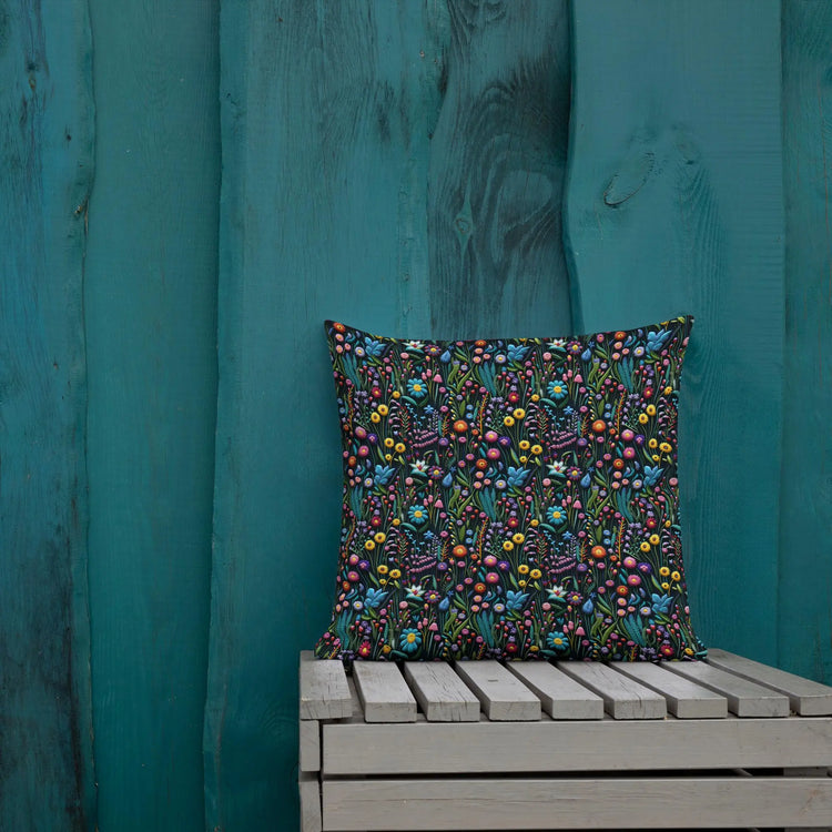 Premium Floral All-Over Print Throw Pillow - Soft Couch & Bed Cushion for Cozy Decor