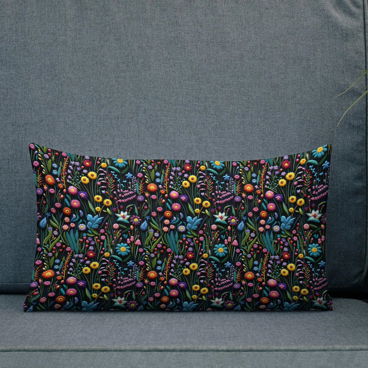 Premium Floral All-Over Print Throw Pillow - Soft Couch & Bed Cushion for Cozy Decor