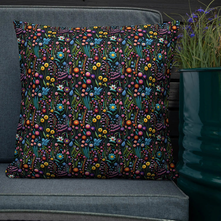 Premium Floral All-Over Print Throw Pillow - Soft Couch & Bed Cushion for Cozy Decor