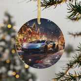 Silver Lamborghini Acrylic Ornament - Personalized Fancy Xmas Tree Decoration, Gift for Car Lovers, Custom Ornament, Holiday Decor, Luxury The Aurora Touch