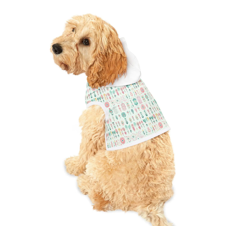 Boho Floral Pet Hoodie | Cozy Dog Sweater, Trendy Cat Apparel, Dog Lovers Gift, Cute Pet Fashion, Pet Costume for Every Occasion The Aurora Touch