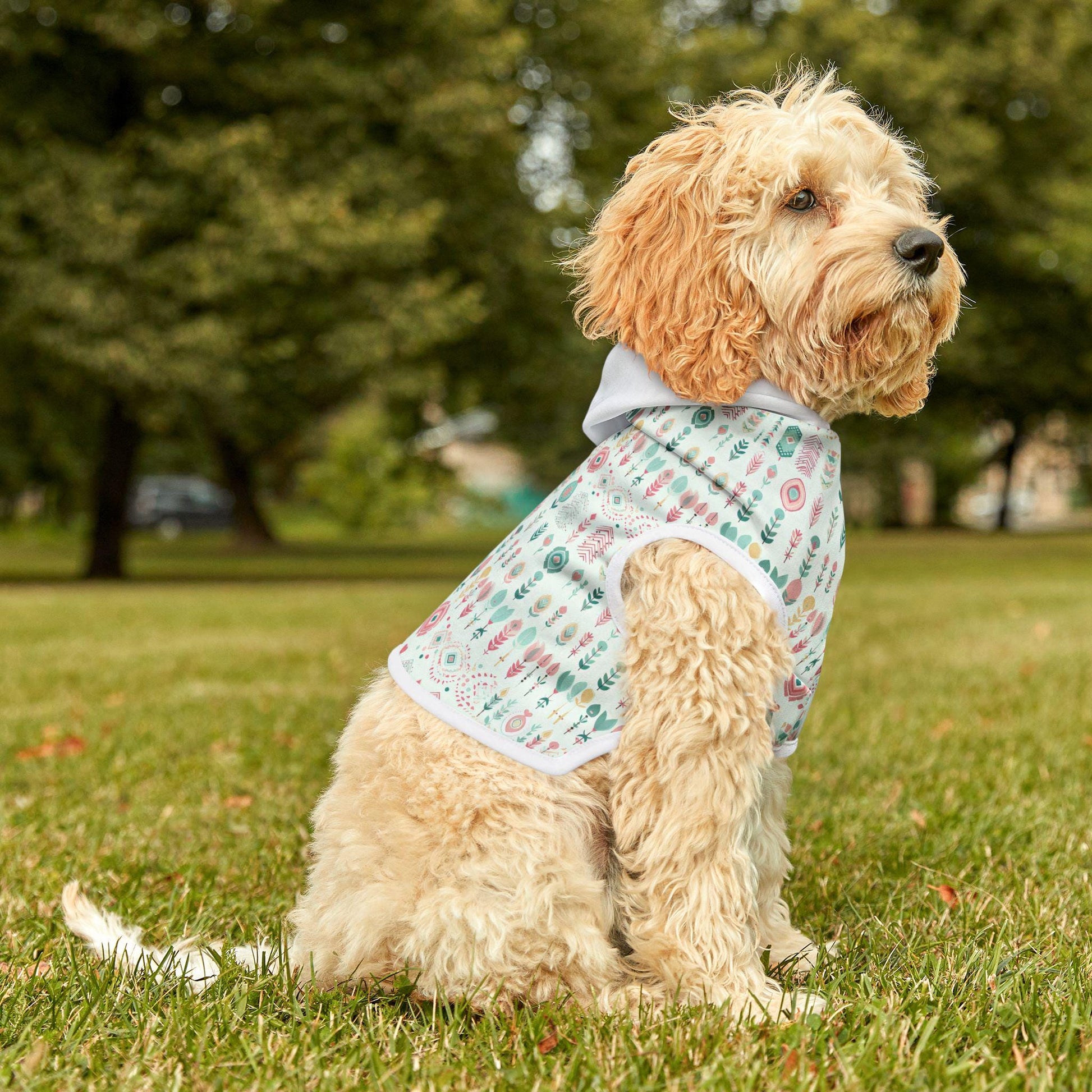 Boho Floral Pet Hoodie | Cozy Dog Sweater, Trendy Cat Apparel, Dog Lovers Gift, Cute Pet Fashion, Pet Costume for Every Occasion