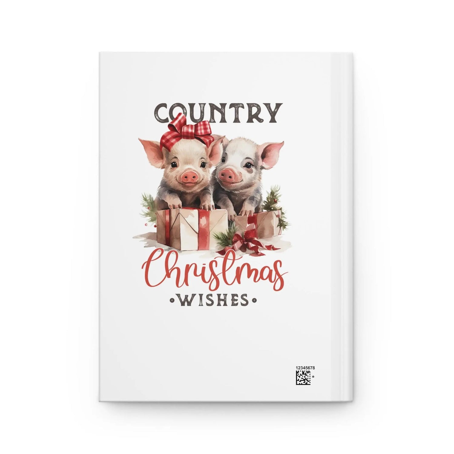 Country Xmas Design Hardcover Journal Matte, Holiday Notebook, Writing Journal, Recipe Book, Christmas Gift, Festive Journal The Aurora Touch