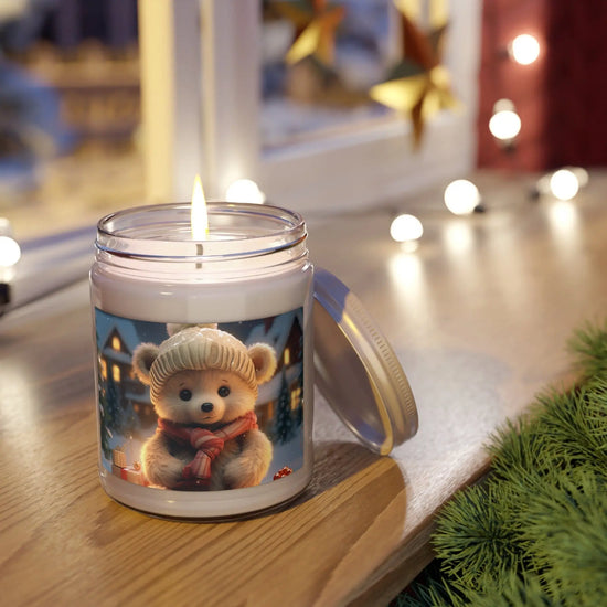 Scented Candles, 9oz, Holiday Bear, Vanilla Bean scented candle, Best Gift, Holiday Gift, Gift for Her, Made in USA