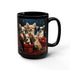 Black Mug, 15oz, Puppy Mug, Holiday Mug, Xmas tree, Puppy Art, Coffee Mug, Pet Lover Mug, Xmas Novelty Mug, Best Gift, Office Mug The Aurora Touch