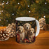 Ceramic Mug 11oz, Xmas Mug, Holiday Cup, Festive Mug, Office mug, Colleague Holiday gift, Golden Retriever, Fancy Mug The Aurora Touch