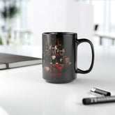 Holiday Frenchie Dog 15oz Black Mug - Pet Lovers Christmas Gift, Coffee Tea Cup for Doctors and Vet Office, Holiday Dogs Mug The Aurora Touch