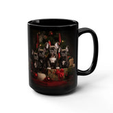 Holiday Frenchie Dog 15oz Black Mug - Pet Lovers Christmas Gift, Coffee Tea Cup for Doctors and Vet Office, Holiday Dogs Mug The Aurora Touch