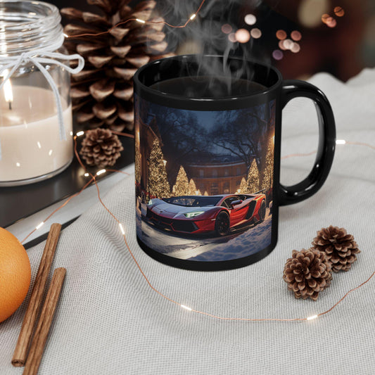 Luxury Mug, Lamborghini Holiday Mug, Black Mug, Christmas Gift, Stylish Coffee Mug, Exotic Car Design, Novelty Mug