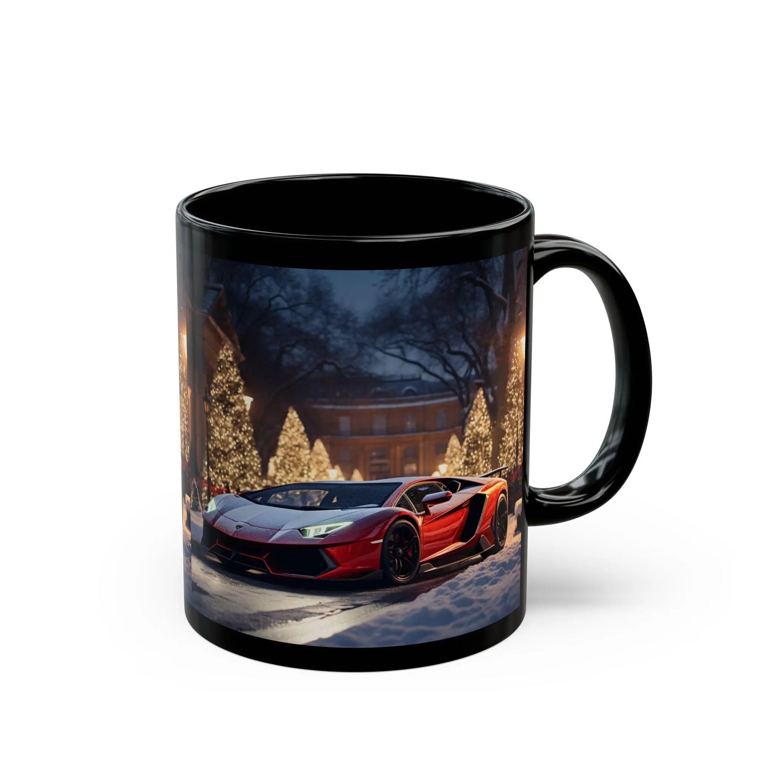Luxury Mug, Lamborghini Holiday Mug, Black Mug, Christmas Gift, Stylish Coffee Mug, Exotic Car Design, Novelty Mug The Aurora Touch
