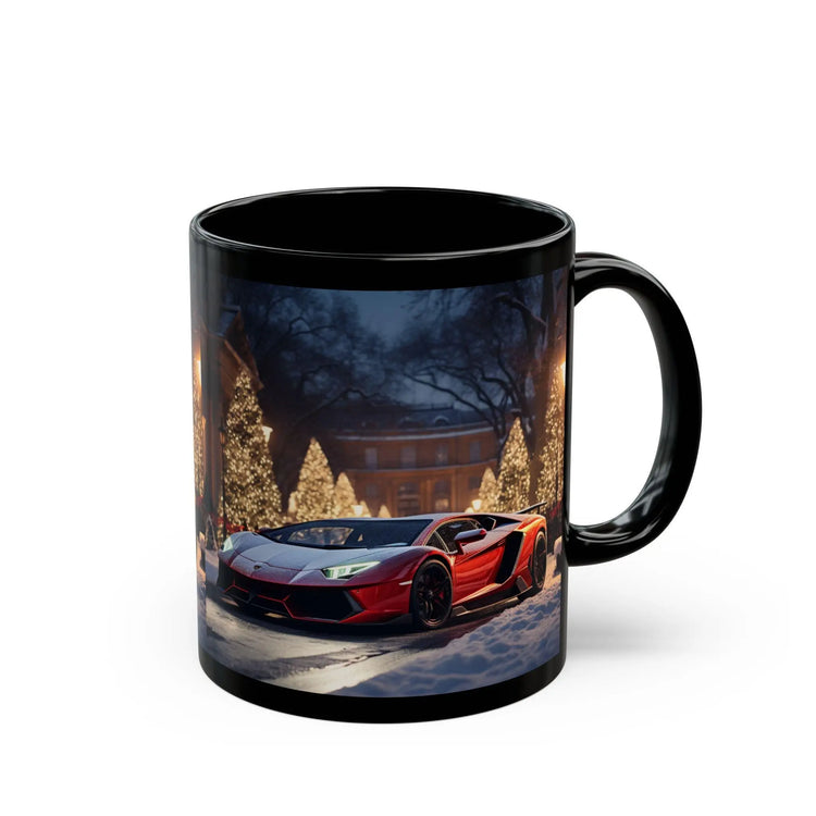 Luxury Mug, Lamborghini Holiday Mug, Black Mug, Christmas Gift, Stylish Coffee Mug, Exotic Car Design, Novelty Mug The Aurora Touch