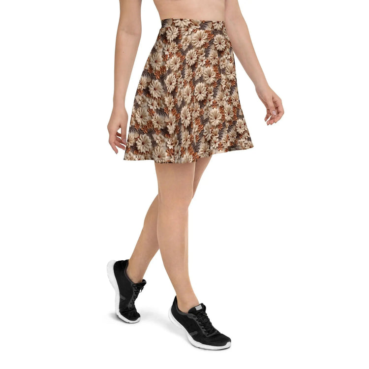 Autumn Floral Skater Skirt | Everyday Casual to Elegant | Stylish Designer Look The Aurora Touch