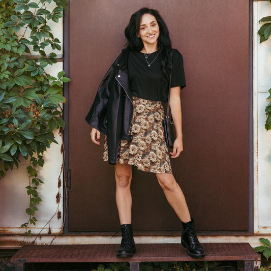 Autumn Floral Skater Skirt | Everyday Casual to Elegant | Stylish Designer Look