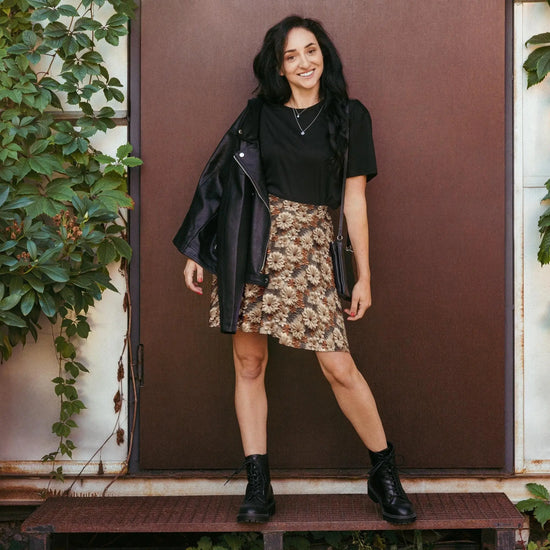 Autumn Floral Skater Skirt | Everyday Casual to Elegant | Stylish Designer Look The Aurora Touch