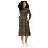 Bohemian Floral Crochet Long Sleeve Midi Dress | All-Over Print | Boho Chic Style The Aurora Touch