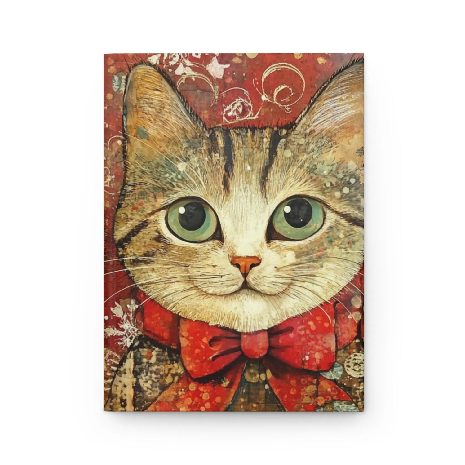 Whimsical Hardcover Journal with Cat & Winter Scene, Cute Pet Notebook, Gift for Cat Lovers, Writing Journal, Holiday Diary, Christmas The Aurora Touch