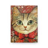 Whimsical Hardcover Journal with Cat & Winter Scene, Cute Pet Notebook, Gift for Cat Lovers, Writing Journal, Holiday Diary, Christmas The Aurora Touch