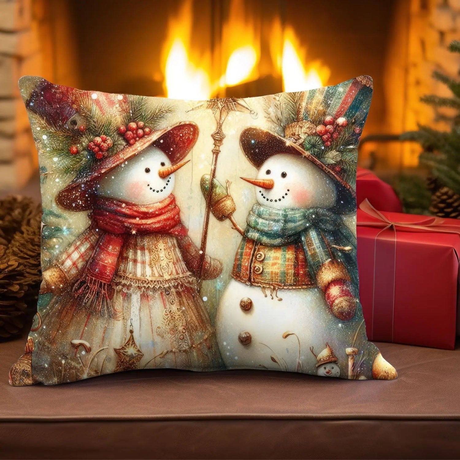 Festive Snowman Pillow, Christmas decor, Holiday gift, Winter home accessory, Cozy throw pillow, Seasonal decoration The Aurora Touch