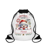 Personalized North Pole Drawstring Bag, Cute Christmas Gift, Holiday Storage, Kids&