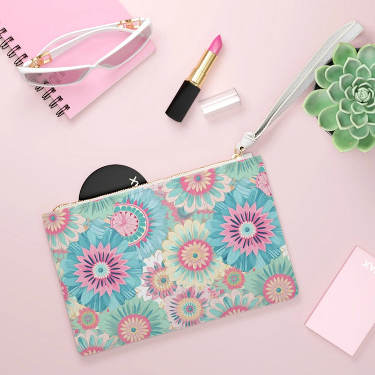 Floral Clutch Bag, Spring Accessory, Summer Tote, Unique Gift, Travel Organizer, Stylish Wristlet, Festival Essentials The Aurora Touch