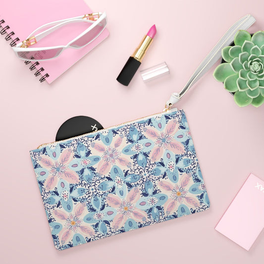 Floral Clutch Bag, Elegant Wristlet, Summer Purse, Travel Accessory, Special Occasion Gift, Boho Chic Handbag