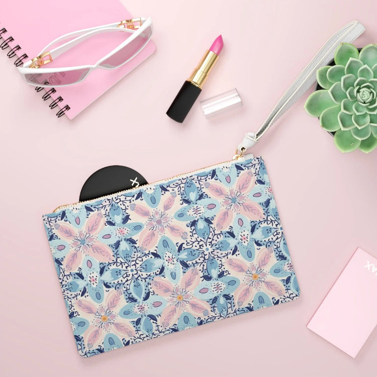 Floral Clutch Bag, Elegant Wristlet, Summer Purse, Travel Accessory, Special Occasion Gift, Boho Chic Handbag The Aurora Touch